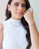 Gargantilha Veneziana Ponto de Luz Cristal Ródio Branco