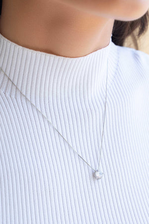 Gargantilha Veneziana Ponto de Luz Cristal Ródio Branco