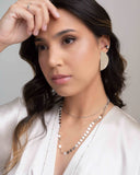 Brinco Leque Liso Ródio Branco