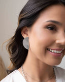 Brinco Leque Liso Ródio Branco