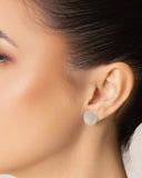 Brinco Redondo Flat Liso 1.2 cm Ródio Branco