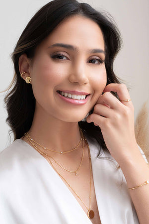 Brinco Redondo Achatado 1.3 cm Banhado a Ouro 18K