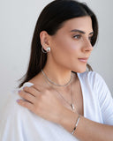 Brinco Redondo Achatado 1.3 cm Ródio Branco