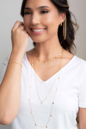 Piercing Filetes com Franja Banhado a Ouro 18K