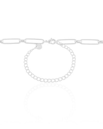 Choker Elos Ovais 5 mm Ródio Branco - 36 cm
