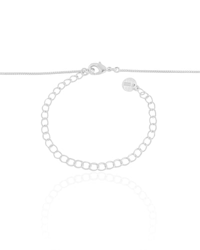 Colar Veneziana com Pingente Redondo Liso Ródio Branco - 45 cm