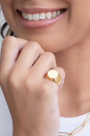 Anel Dedinho Liso Ajustável Banhado a Ouro 18K