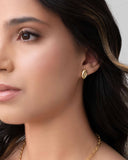 Brinco Oval Liso 1.2 cm Banhado a Ouro 18K