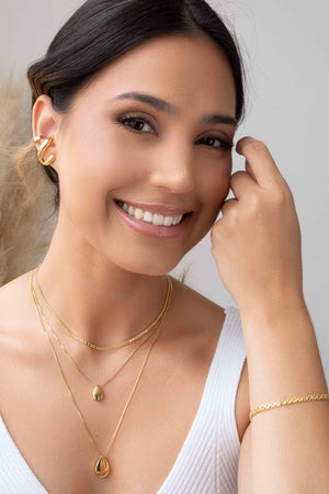 Ear Cuff Dois Filetes Lisos Banhado a Ouro 18K