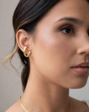 Ear Cuff Dois Filetes Lisos Banhado a Ouro 18K