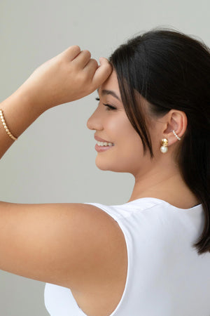 Pulseira Bolas Achatadas com Fecho Gravata Banhado a Ouro 18K