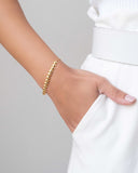 Pulseira Bolas Achatadas com Fecho Gravata Banhado a Ouro 18K