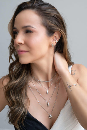 Bracelete Fio Detalhe Redondo Liso Ródio Branco