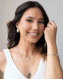 Choker Veneziana com Pingente Oval Liso Ródio Branco