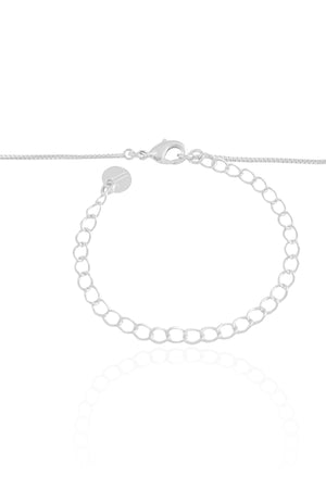Choker Veneziana com Pingente Oval Liso Ródio Branco