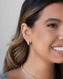 Brinco Argola Cravejado Cristal 1.6 cm Banhado a Ouro 18K