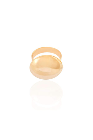 Anel Ajustável Redondo Liso Tamanho P Banhado a Ouro 18K