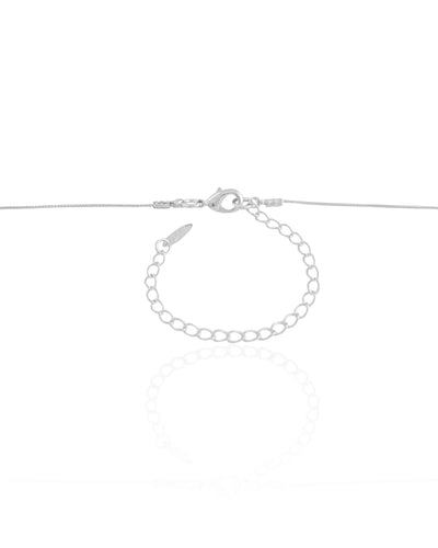 Choker Veneziana Letra O e Ponto de Luz Cristal Ródio Branco - 35 cm