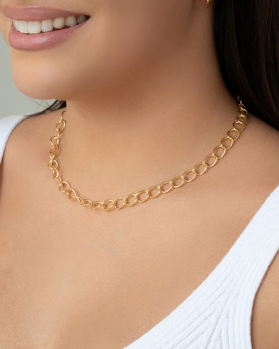 Choker Elos 7 mm Banhado a Ouro 18K - 32 cm