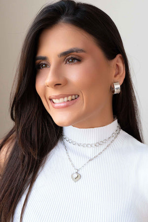 Choker Elos 7 mm Ródio Branco