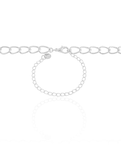 Choker Elos 7 mm Ródio Branco - 32 cm