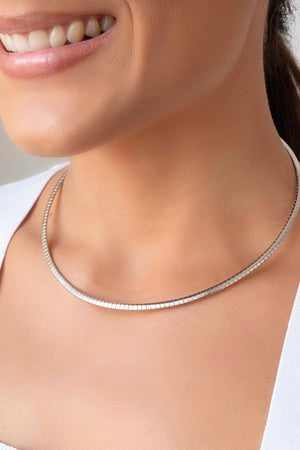 Aro Flexível Esteira Ródio Branco