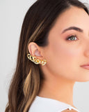 Ear Cuff Entrelaçado Banhado a Ouro 18K