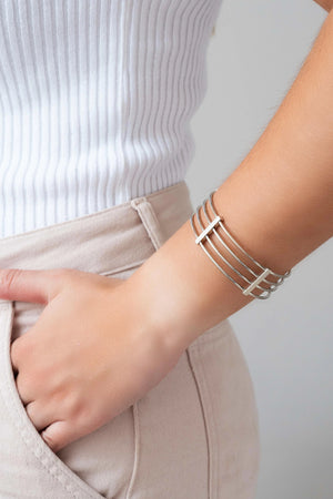 Bracelete Fios 2 cm Ródio Branco