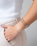 Bracelete Fios 2 cm Ródio Branco