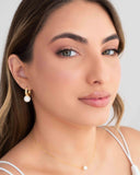 Brinco Argola Click Pérola 2.3 cm Banhado a Ouro 18K