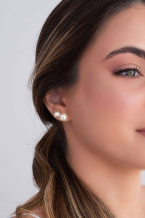 Brinco Pérola 8 mm Banhado a Ouro 18K