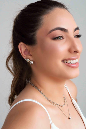 Brinco Bola Lisa 6 mm Ródio Branco