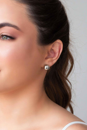 Brinco Bola Lisa 12 mm Ródio Branco