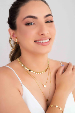 Ear Line Plaquinhas Banhado a Ouro 18K