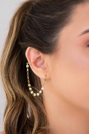Ear Line Plaquinhas Banhado a Ouro 18K