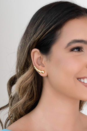 Ear Cuff Bolas Lisas 3.0 cm Banhado a Ouro 18K