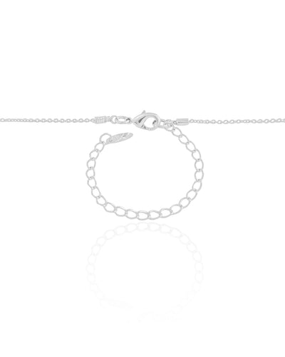 Colar Gravata Elos Americanos com Pontos de Luz Ródio Branco - 40 cm