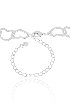 Choker Corações Vazados Ródio Branco