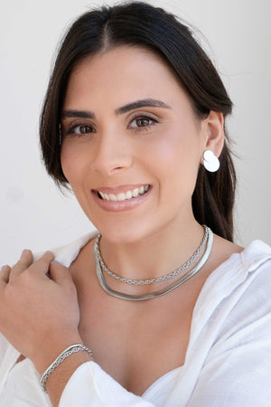 Ear Jacket Redondo Liso Ródio Branco