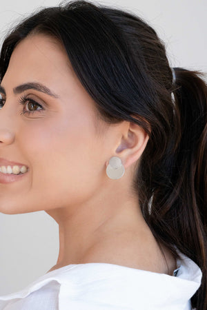 Ear Jacket Redondo Liso Ródio Branco