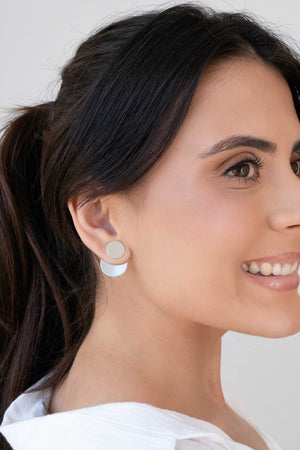 Ear Jacket Redondo Liso Ródio Branco