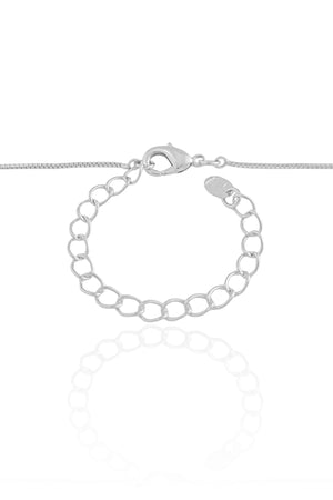 Gargantilha Veneziana Quadrado Abaulado Liso Ródio Branco