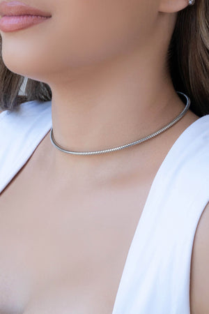 Aro Mola Espiral Ródio Branco