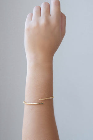 Bracelete Mola Espiral 3 mm Banhado a Ouro 18K