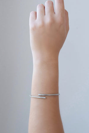 Bracelete Mola Espiral Ródio Branco