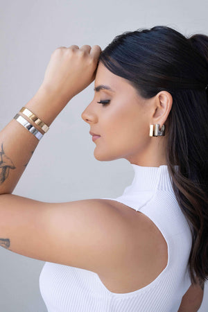 Bracelete Liso 1 cm Banhado a Ouro 18K