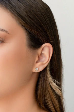 Brinco Ponto de Luz 5 mm Cristal Banhado a Ouro 18K