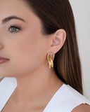 Brinco Tubos Lisos Entrelaçados Banhado a Ouro 18K