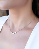 Gargantilha Veneziana Pingente Ondulado Ródio Branco - 40 cm