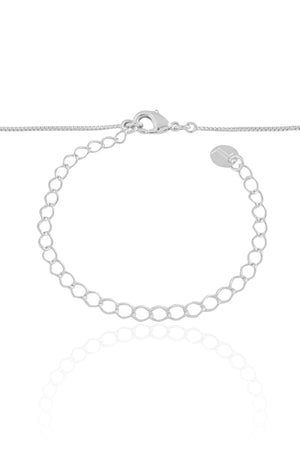 Gargantilha Veneziana Pingente Ondulado Ródio Branco - 40 cm